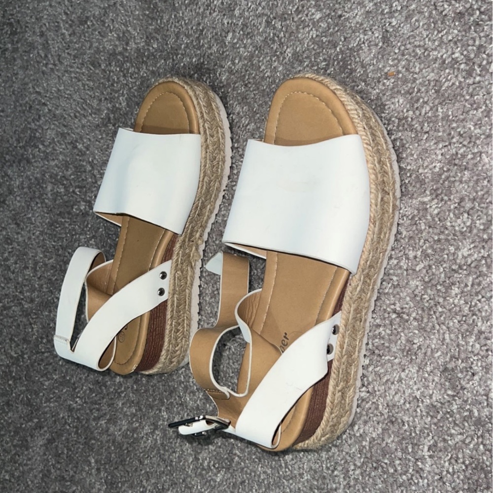 White sandals with strap